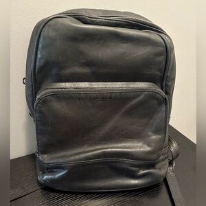 Shinola Black Leather Backpack Sleek Minimalist Design